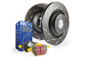 EBC Audi C6 A6 Allroad Yellowstuff 4000 Series Rear Sport Brake Pads & USR Slotted Discs Kit - TRW Caliper | ML Performance UK