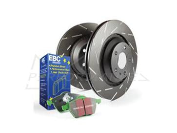 EBC BMW E81 E82 E87 E88 118i Greenstuff 2000 Series Sport Brakes Pad & USR Slotted Disc Kit - TRW Caliper | ML Performance UK