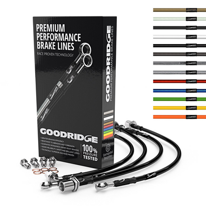 Goodridge SBW0044-4 BMW E39 4 Line Braided Brake Hose Lines Kit (Inc. M5)