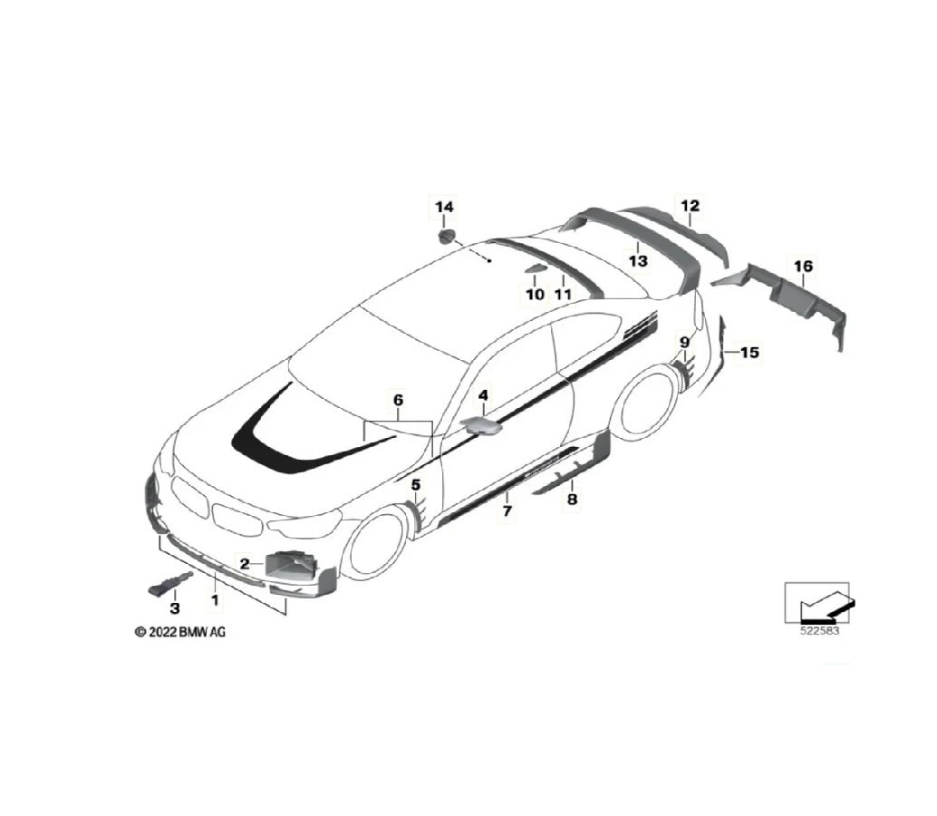 Genuine BMW 51125A46B54 G87 M2 M Performance Carbon Rear Diffuser | ML Performance UK Car Parts