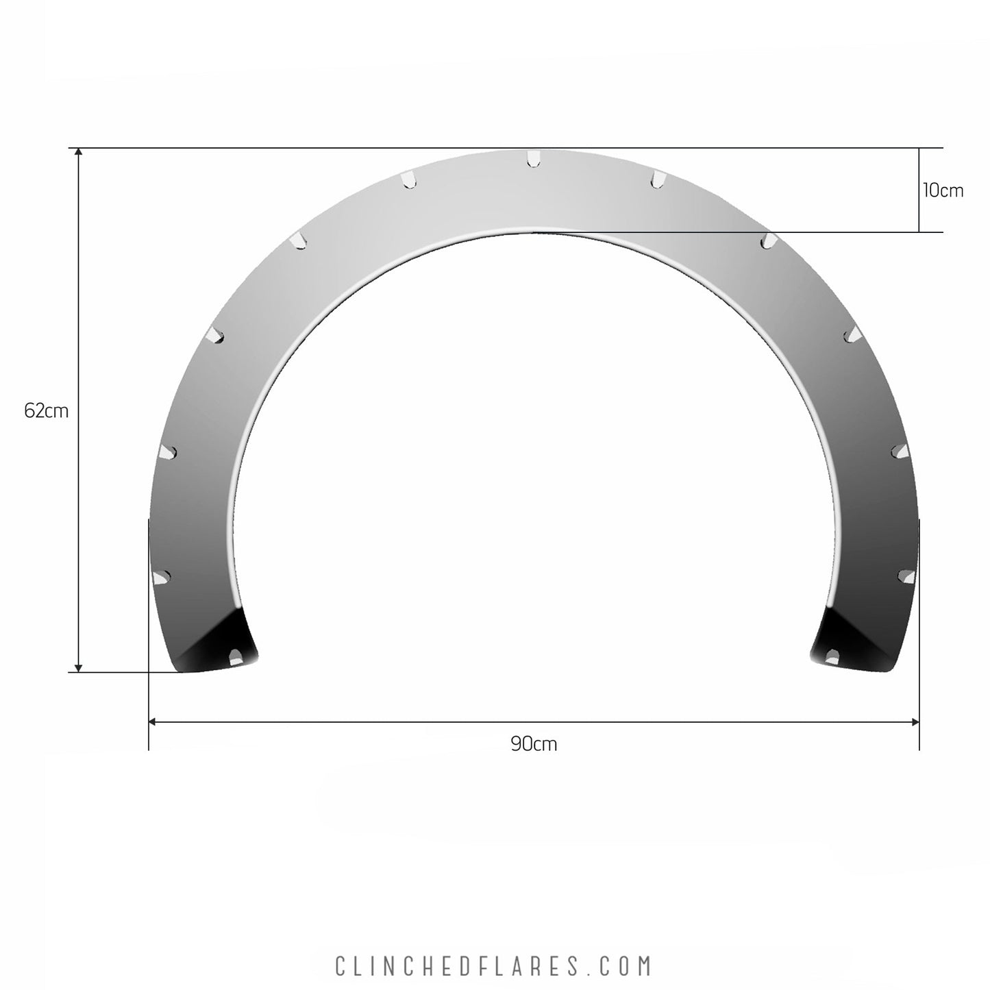 Clinched “Glider” 12cm (4.7″) Fender Flares