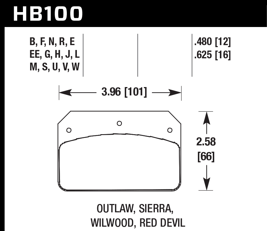 Hawk Performance HB100W.625 DTC-30 Brake Pads