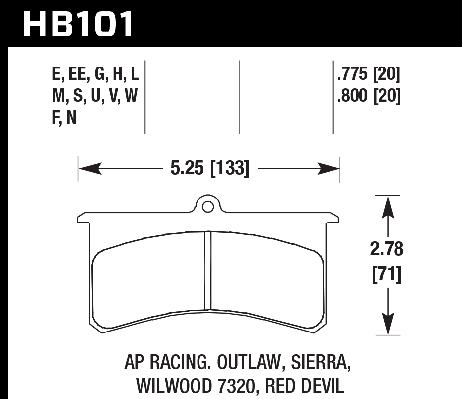 Hawk Performance HB101W.800 DTC-30 Brake Pads