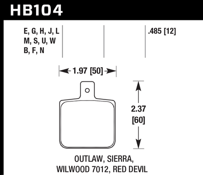 Hawk Performance HB104U.485 DTC-70 Brake Pads