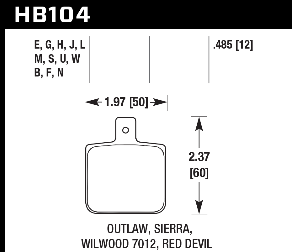 Hawk Performance HB104M.485 Black Brake Pads