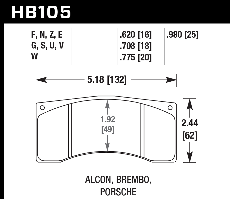 Hawk Performance HB105E.775 Blue 9012 Brake Pads