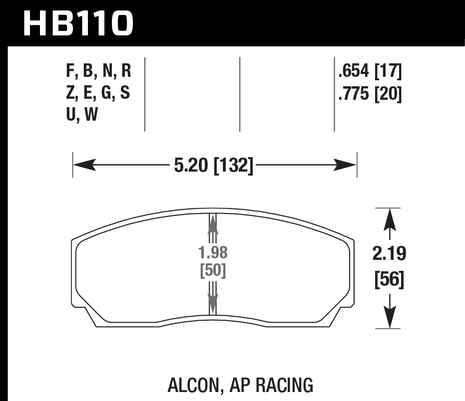 Hawk Performance HB110D.775 ER-1 Brake Pads