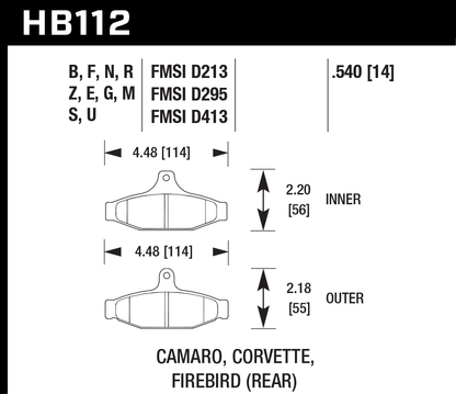 Hawk Performance HB112N.540 HP Plus Brake Pads Rear