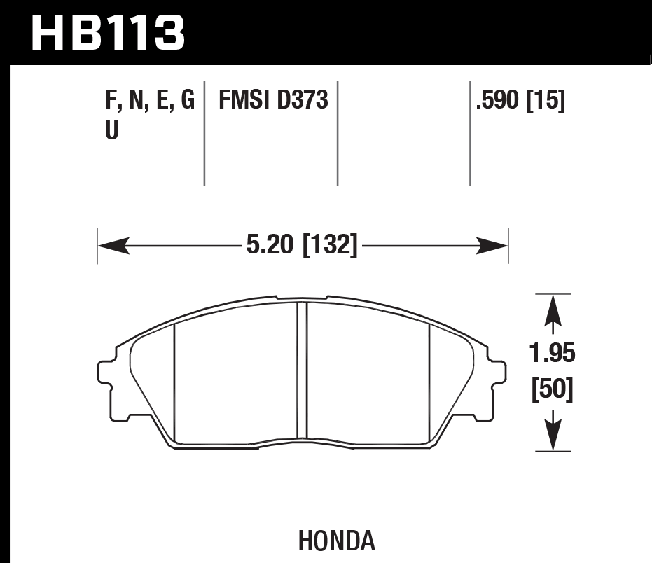 Hawk Performance HB113E.590 Blue 9012 Brake Pads Front