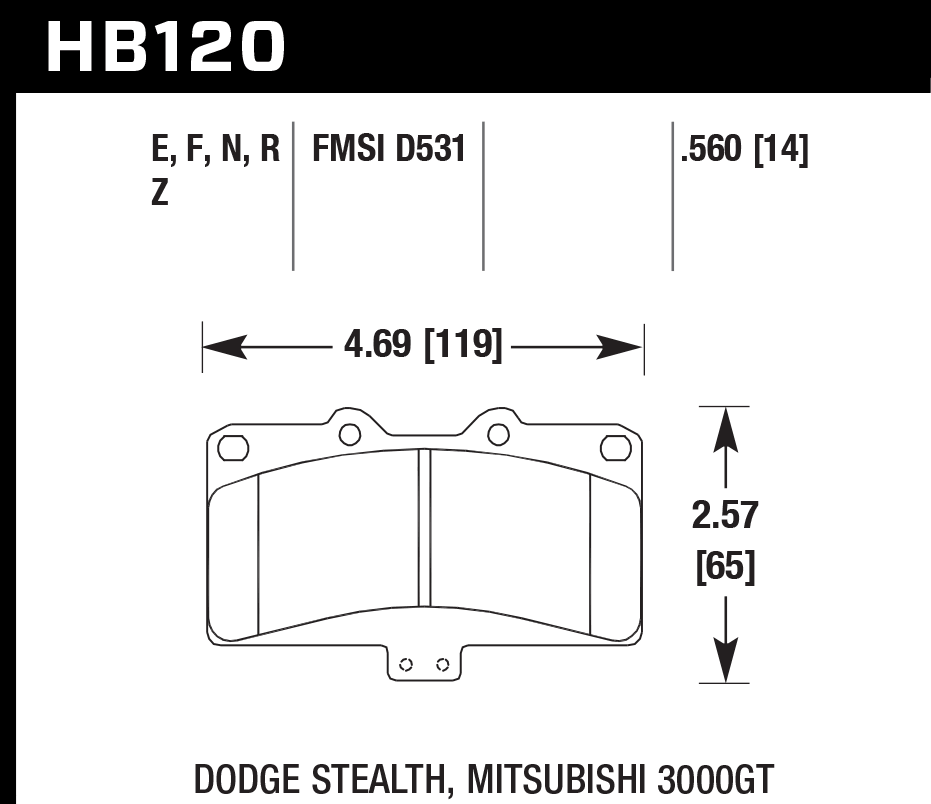 Hawk Performance HB120Z.560 PC Brake Pads Front