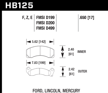 Hawk Performance HB125E.650 Blue 9012 Brake Pads Front