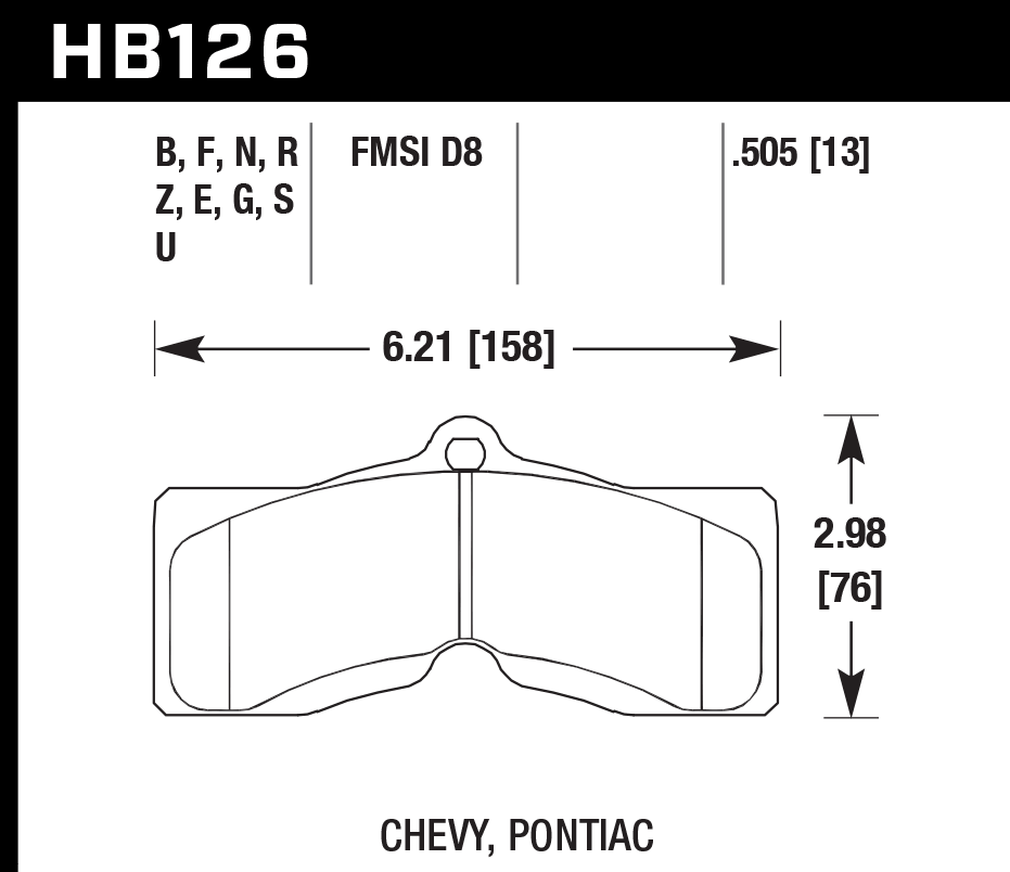 Hawk Performance HB126F.505 HPS Brake Pads Front