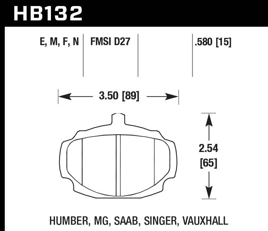 Hawk Performance HB132D.580 ER-1 Brake Pads Front