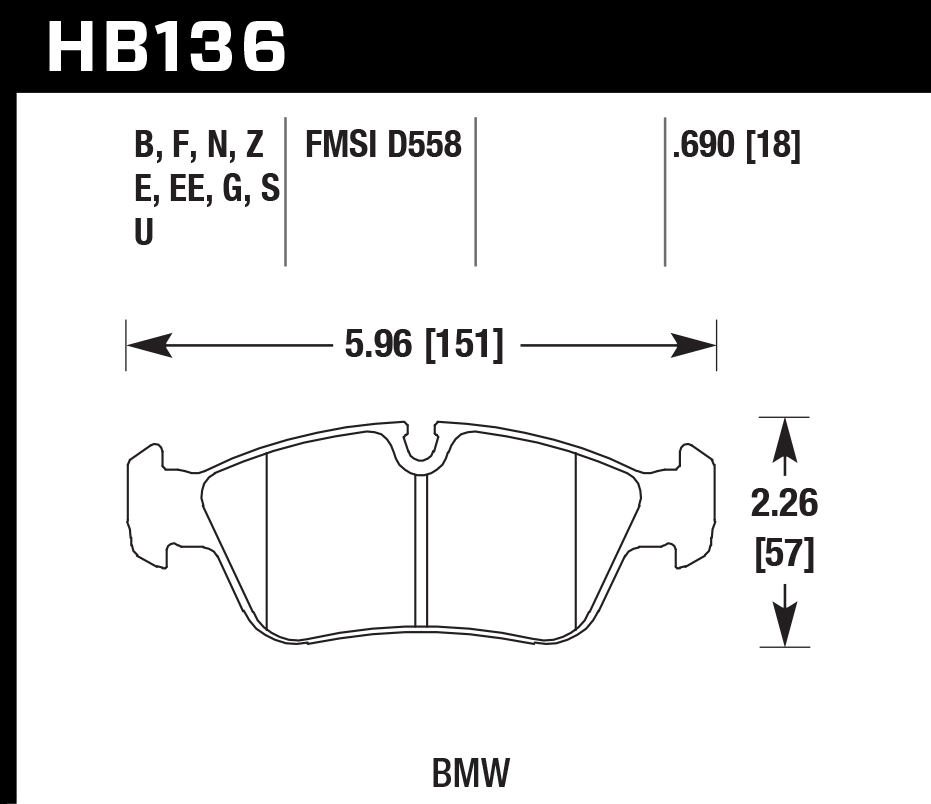 Hawk Performance HB136E.690 Blue 9012 Brake Pads Front