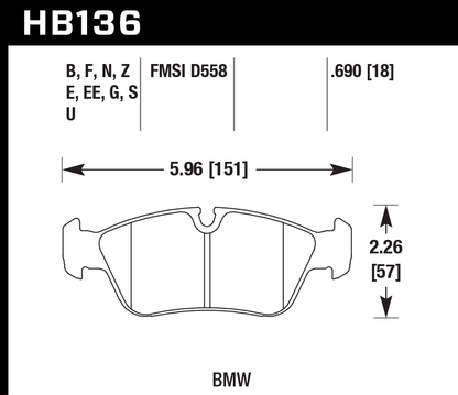 Hawk Performance HB136E.690 Blue 9012 Brake Pads Front