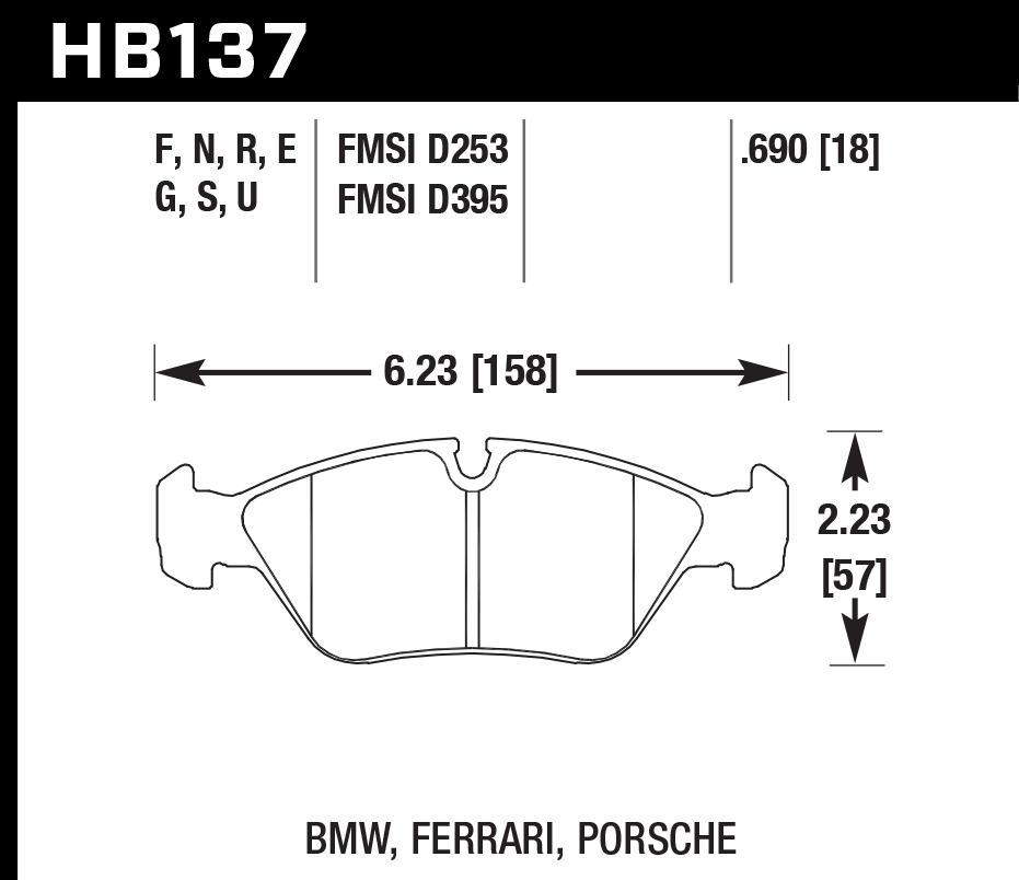 Hawk Performance HB137N.690 HP Plus Brake Pads Front