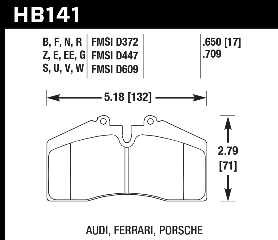 Hawk Performance HB141Q.650 DTC-80 Brake Pads Front