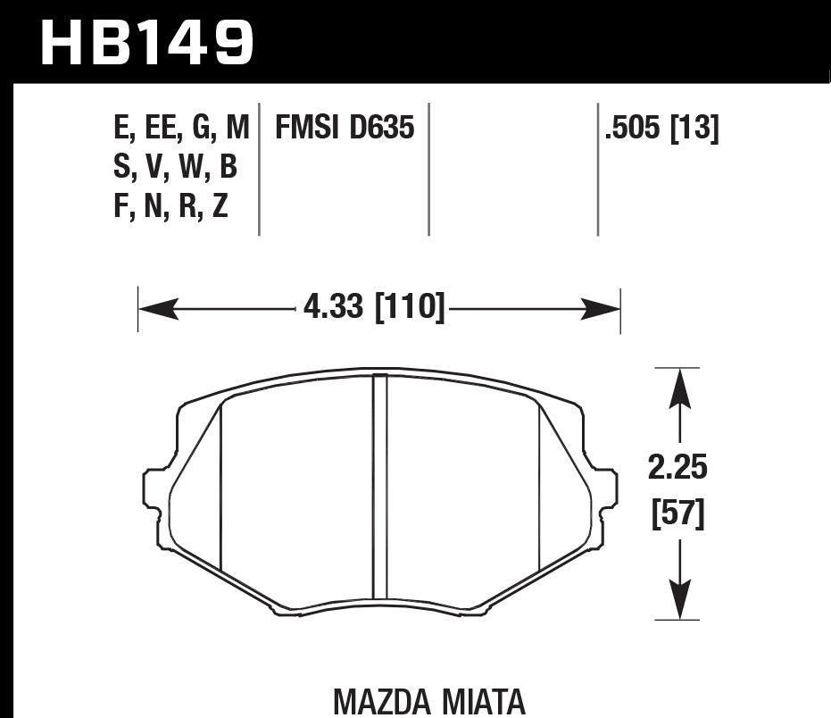 Hawk Performance HB149B.505 HPS 5.0 Brake Pads Front