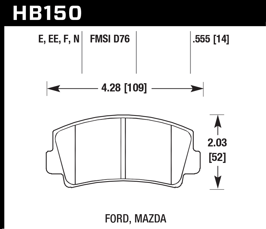 Hawk Performance HB150E.555 Blue 9012 Brake Pads Front