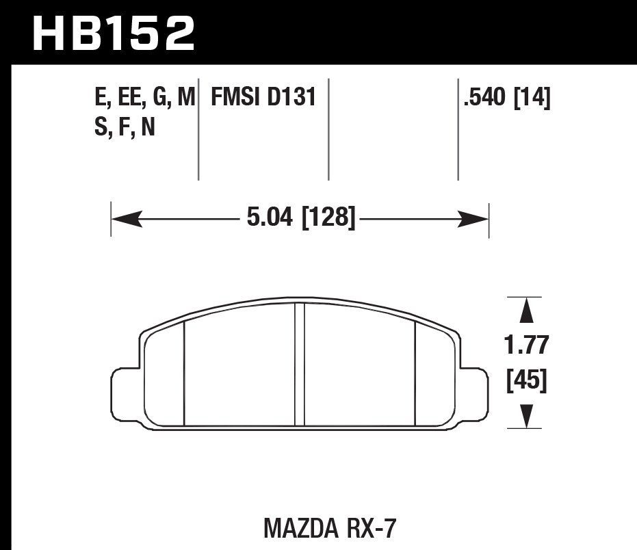 Hawk Performance HB152G.540 DTC-60 Brake Pads Rear