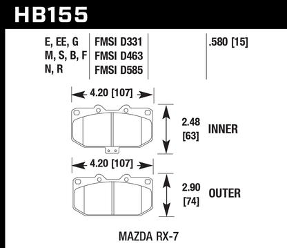 Hawk Performance HB155D.580 ER-1 Brake Pads Front