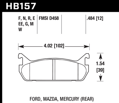 Hawk Performance HB157B.484 HPS 5.0 Brake Pads Rear