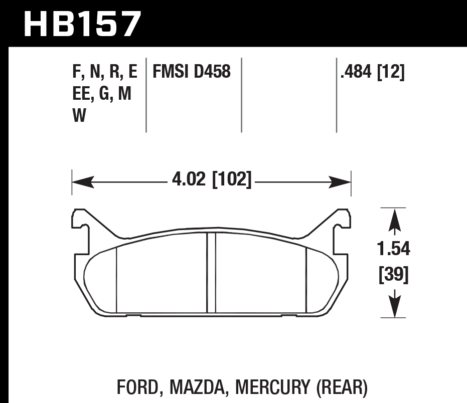 Hawk Performance HB157M.484 Black Brake Pads Rear