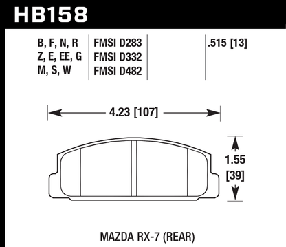 Hawk Performance HB158G.515 DTC-60 Brake Pads Rear