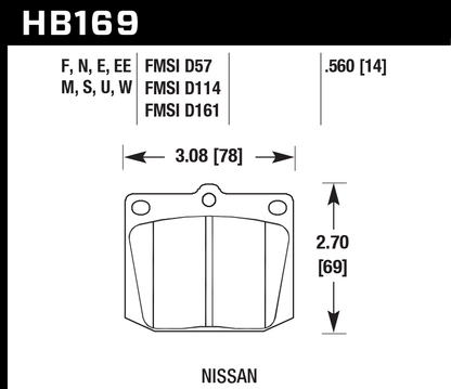 Hawk Performance HB169N.560 HP Plus Brake Pads Front