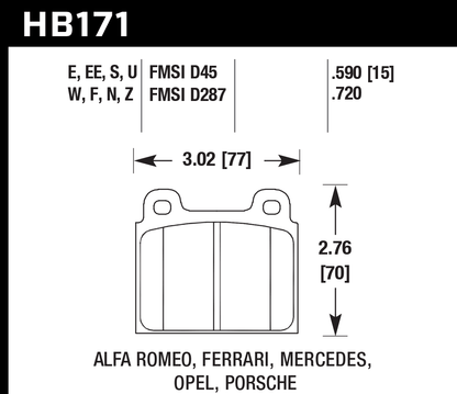 Hawk Performance HB171F.720 HPS Brake Pads Front