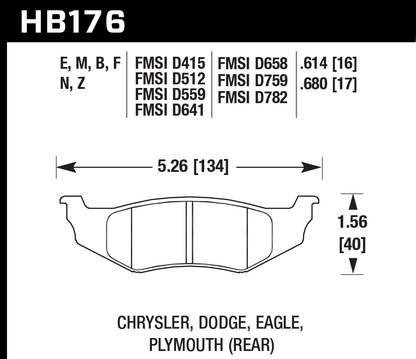 Hawk Performance HB176E.680 Blue 9012 Brake Pads Rear