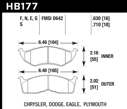 Hawk Performance HB177E.630 Blue 9012 Brake Pads