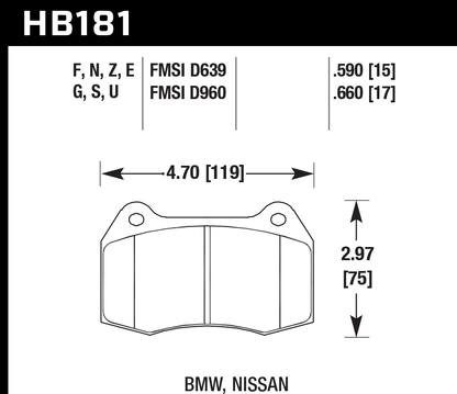 Hawk Performance HB181F.660 HPS Brake Pads Front