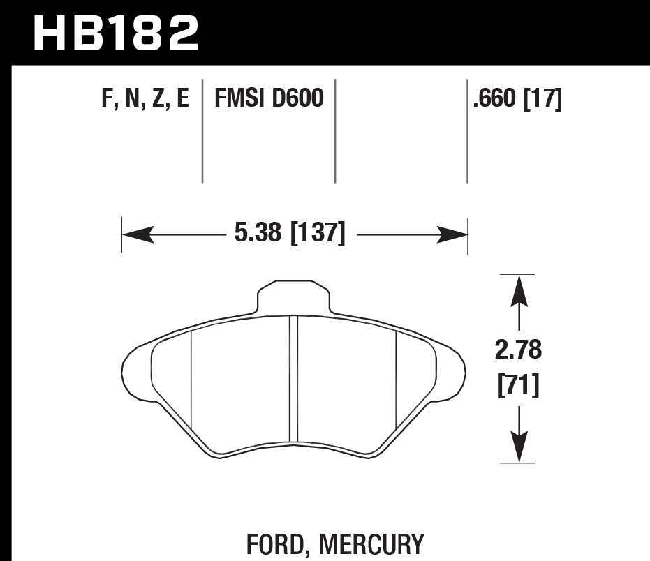 Hawk Performance HB182Z.660 PC Brake Pads Front