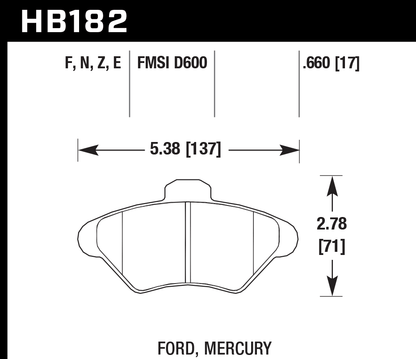 Hawk Performance HB182Z.660 PC Brake Pads Front