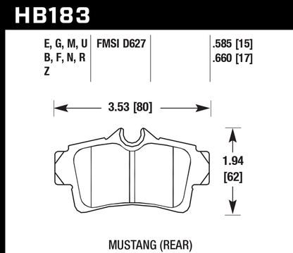 Hawk Performance HB183G.585 DTC-60 Brake Pads Rear