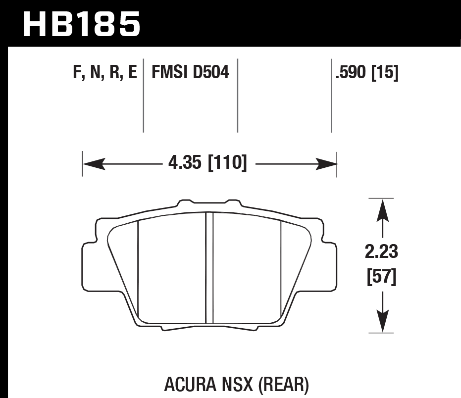 Hawk Performance HB185N.590 HP Plus Brake Pads Rear