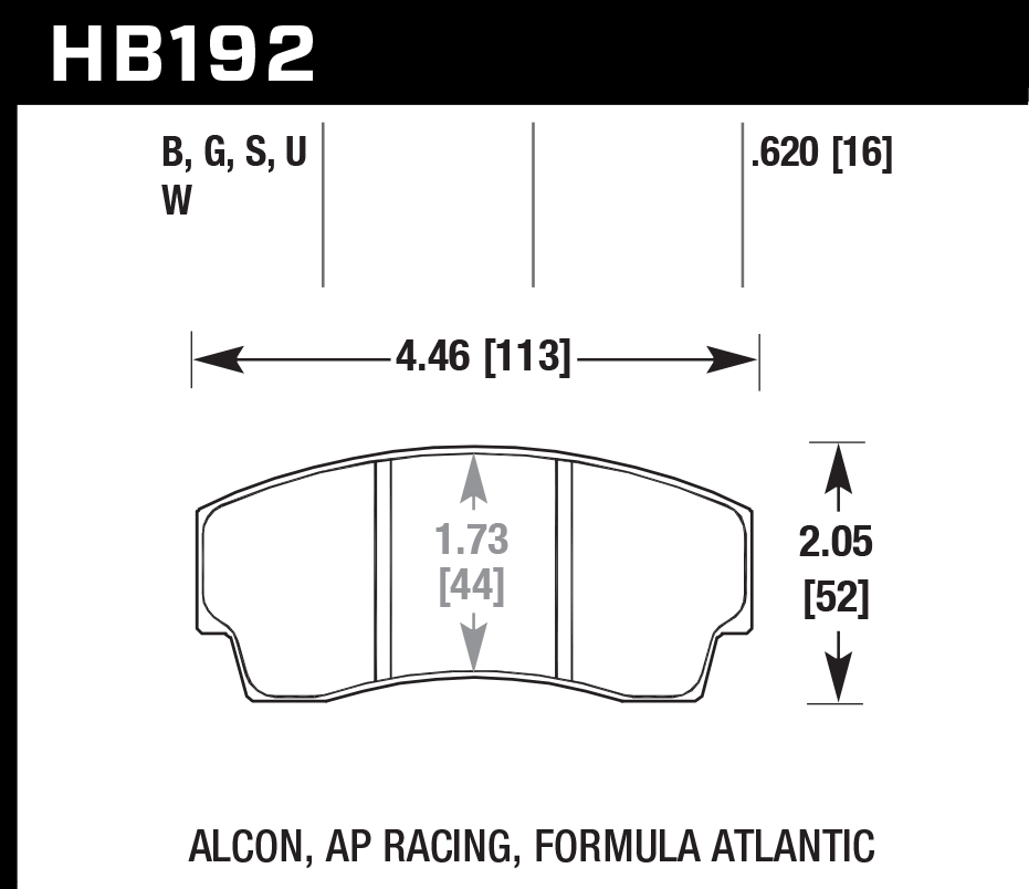 Hawk Performance HB192W.620 DTC-30 Brake Pads