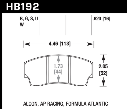 Hawk Performance HB192W.620 DTC-30 Brake Pads