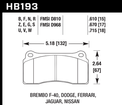 Hawk Performance HB193B.670 HPS 5.0 Brake Pads