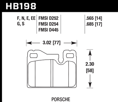 Hawk Performance HB198E.565 Blue 9012 Brake Pads