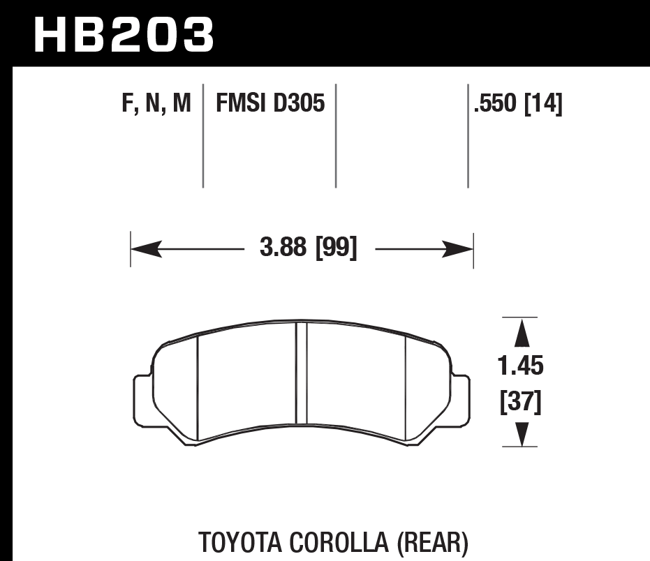 Hawk Performance HB203N.550 HP Plus Brake Pads Rear