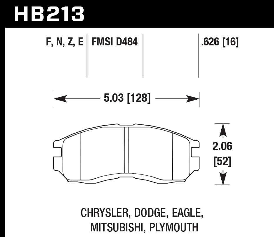 Hawk Performance HB213N.626 HP Plus Brake Pads Front