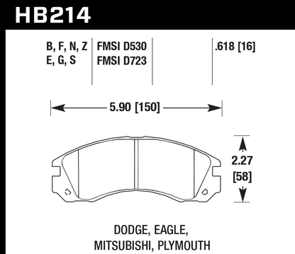 Hawk Performance HB214G.618 DTC-60 Brake Pads Front