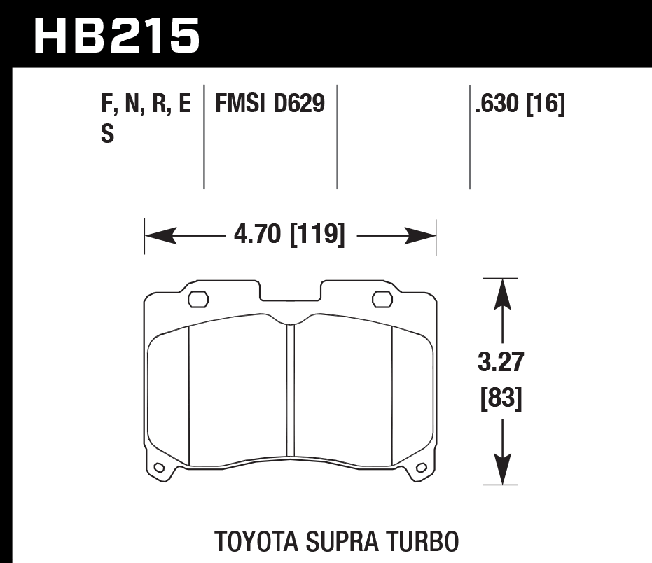 Hawk Performance HB215B.630 HPS 5.0 Brake Pads Front