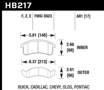 Hawk Performance HB217Z.681 PC Brake Pads Front