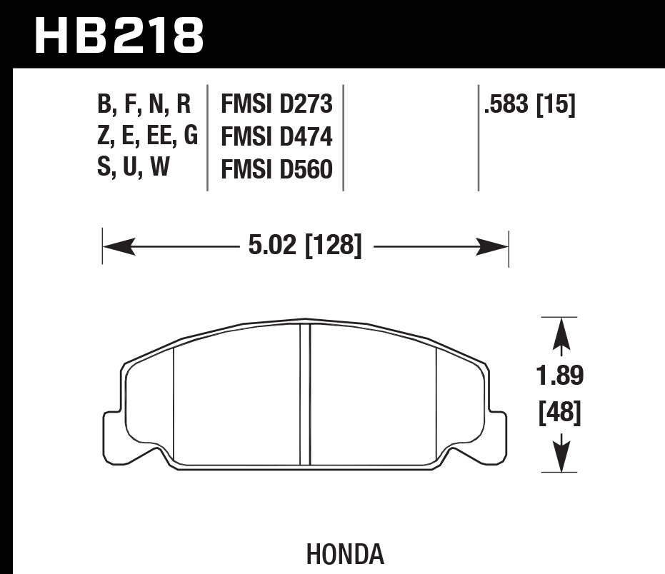 Hawk Performance HB218D.583 ER-1 Brake Pads Front