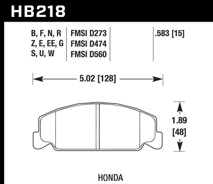 Hawk Performance HB218D.583 ER-1 Brake Pads Front