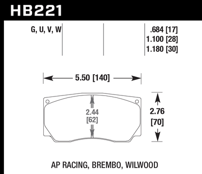 Hawk Performance HB221U1.18 DTC-70 Brake Pads