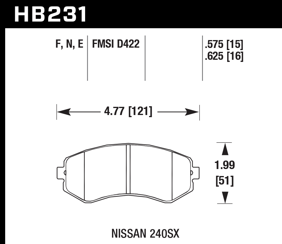 Hawk Performance HB231F.625 HPS Brake Pads Front